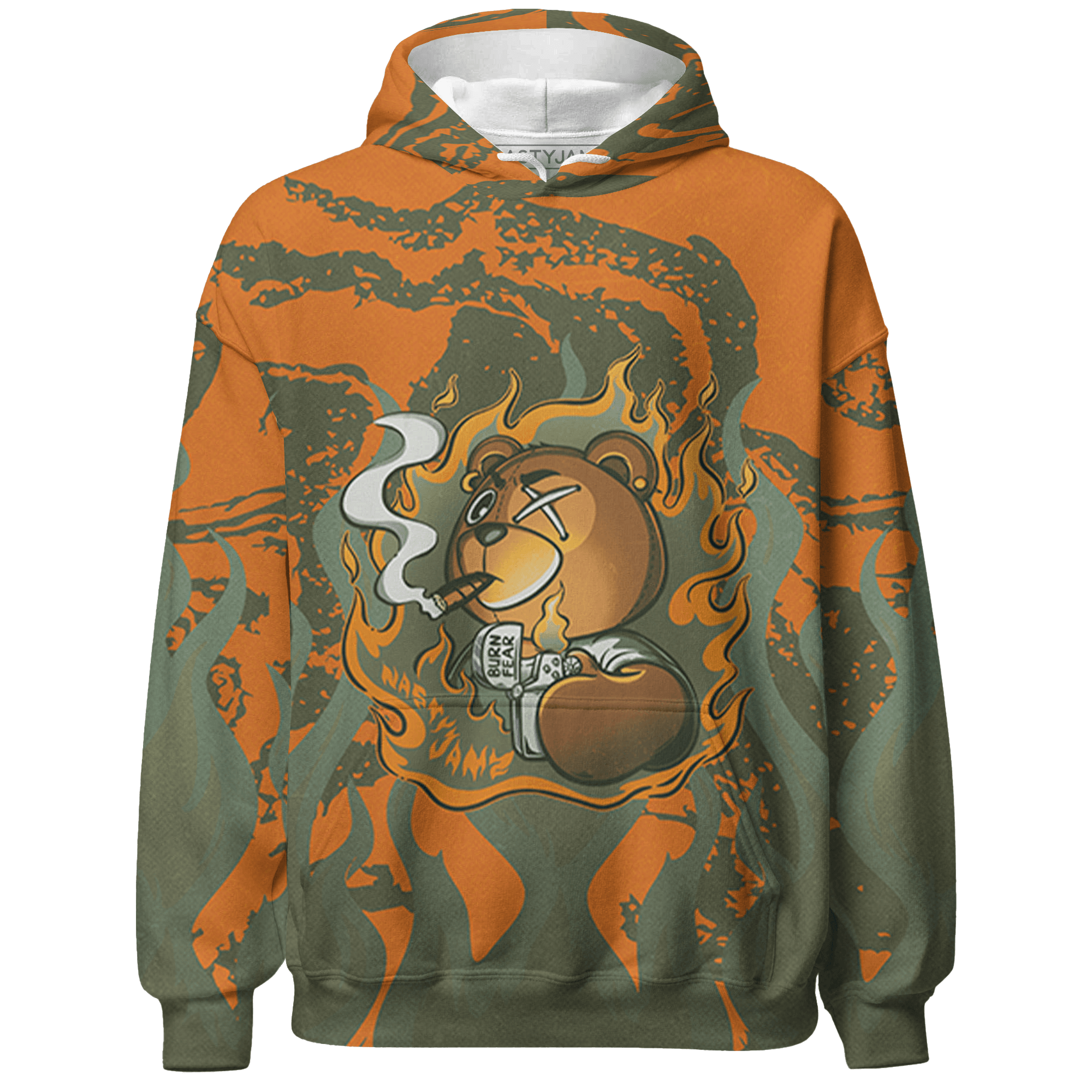 Olive 5s Hoodie Match BER Burn Fear 3D All-Over Print - NastyJamz