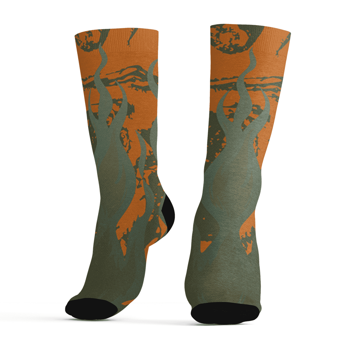 Olive 5s Socks Match BER Burn Fear 3D All-Over Print - NastyJamz