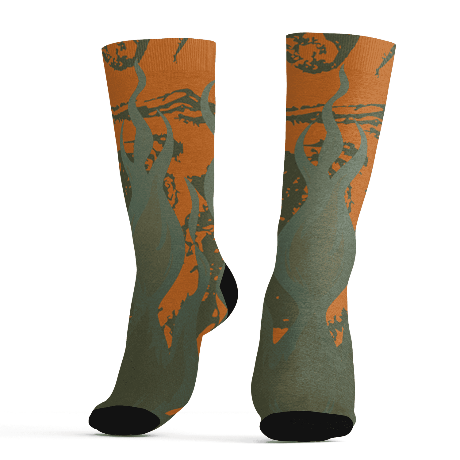 Olive 5s Socks Match BER Burn Fear 3D All-Over Print - NastyJamz