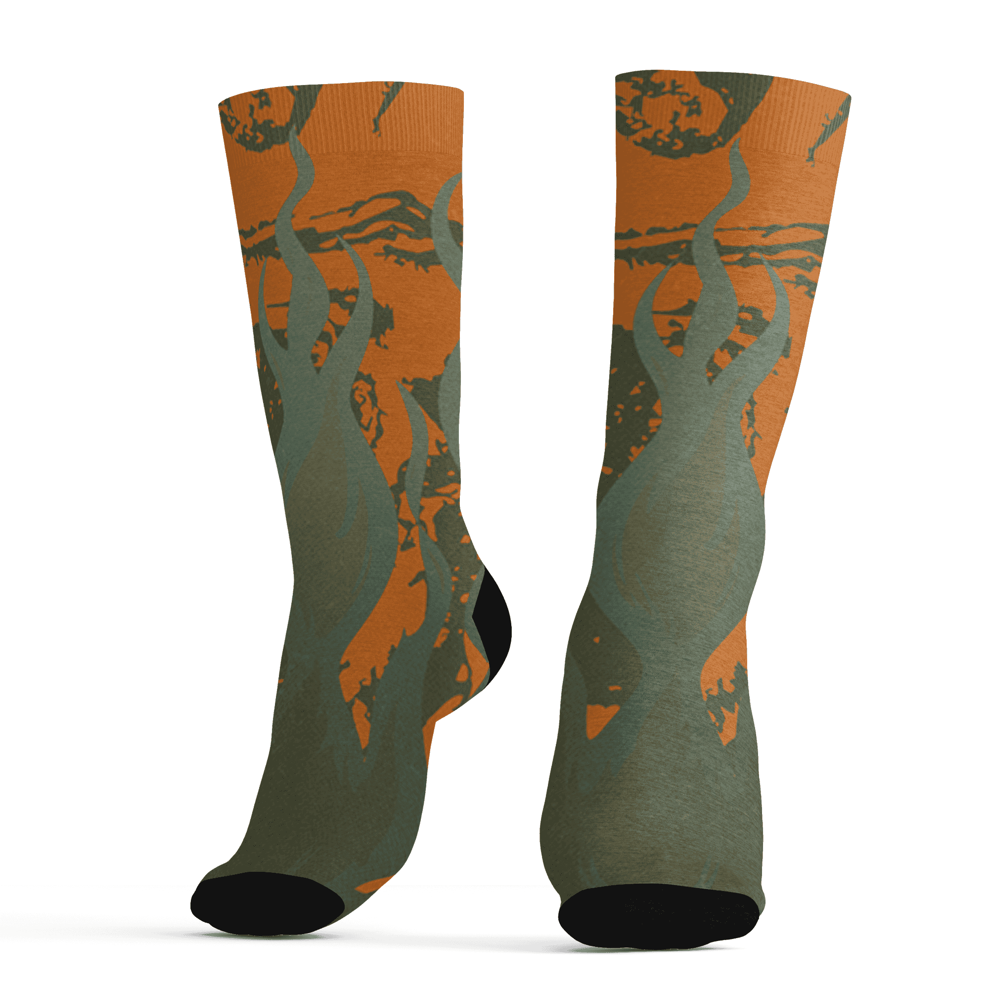 Olive 5s Socks Match BER Burn Fear 3D All-Over Print - NastyJamz
