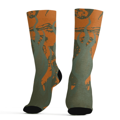 Olive 5s Socks Match BER Burn Fear 3D All-Over Print - NastyJamz