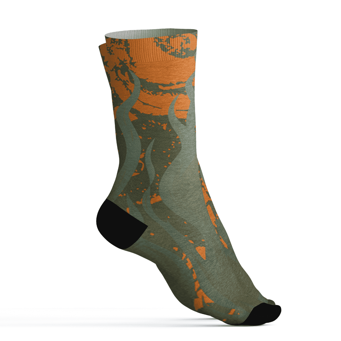Olive 5s Socks Match BER Burn Fear 3D All-Over Print - NastyJamz