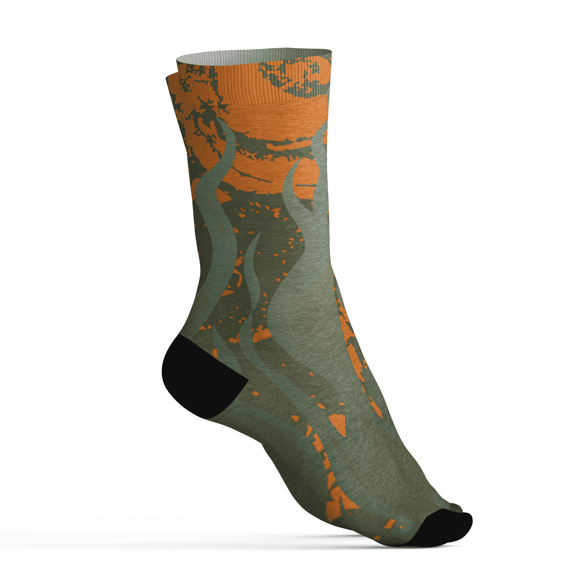 Olive 5s Socks Match BER Burn Fear 3D All-Over Print - NastyJamz