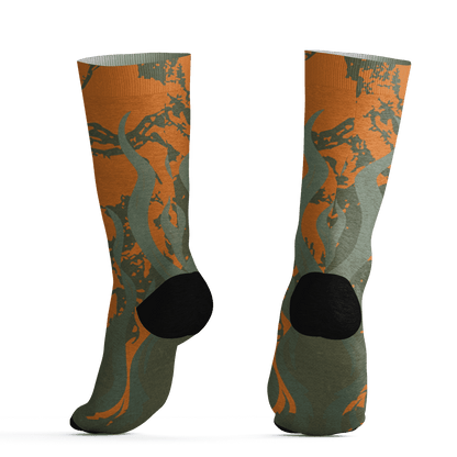 Olive 5s Socks Match BER Burn Fear 3D All-Over Print - NastyJamz