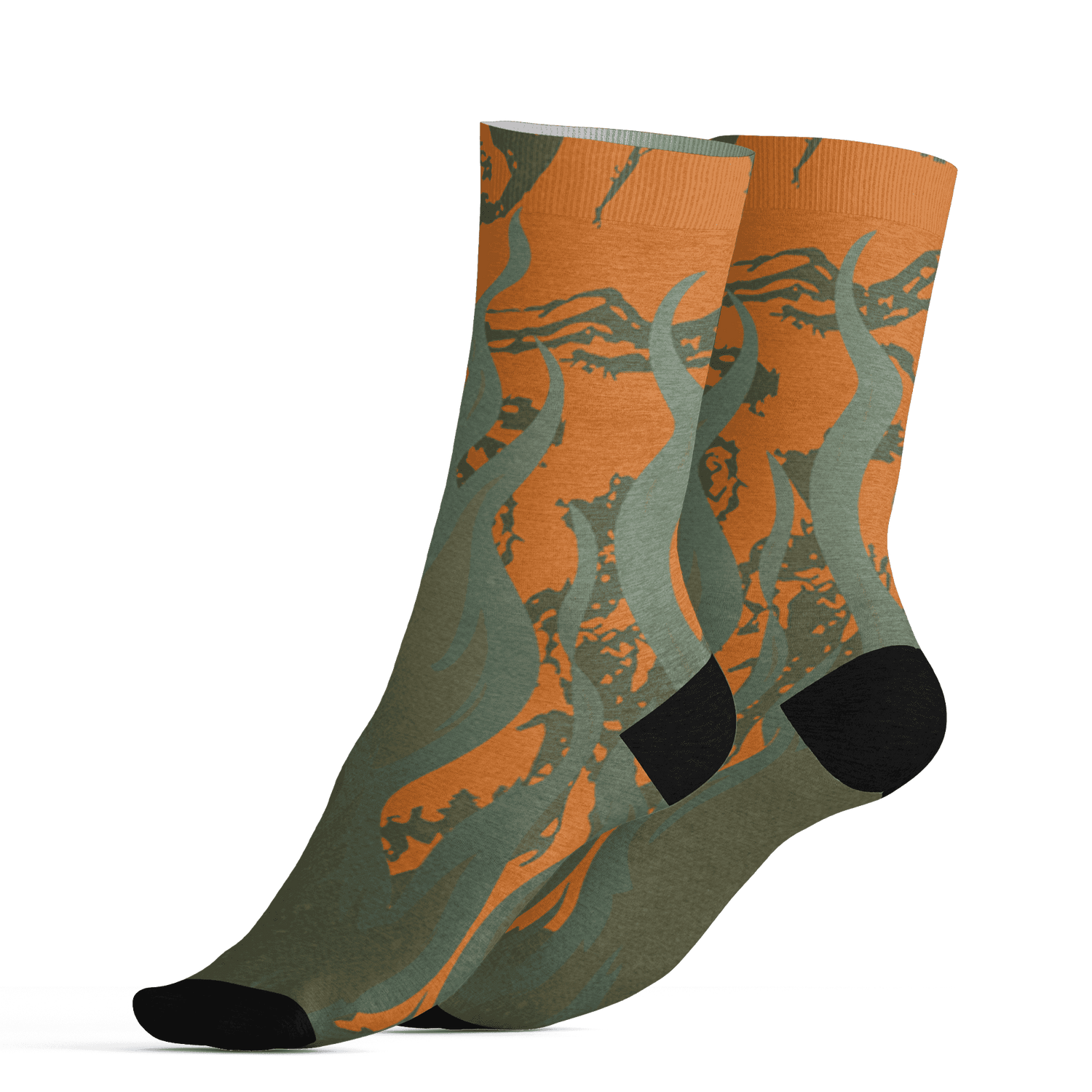 Olive 5s Socks Match BER Burn Fear 3D All-Over Print - NastyJamz