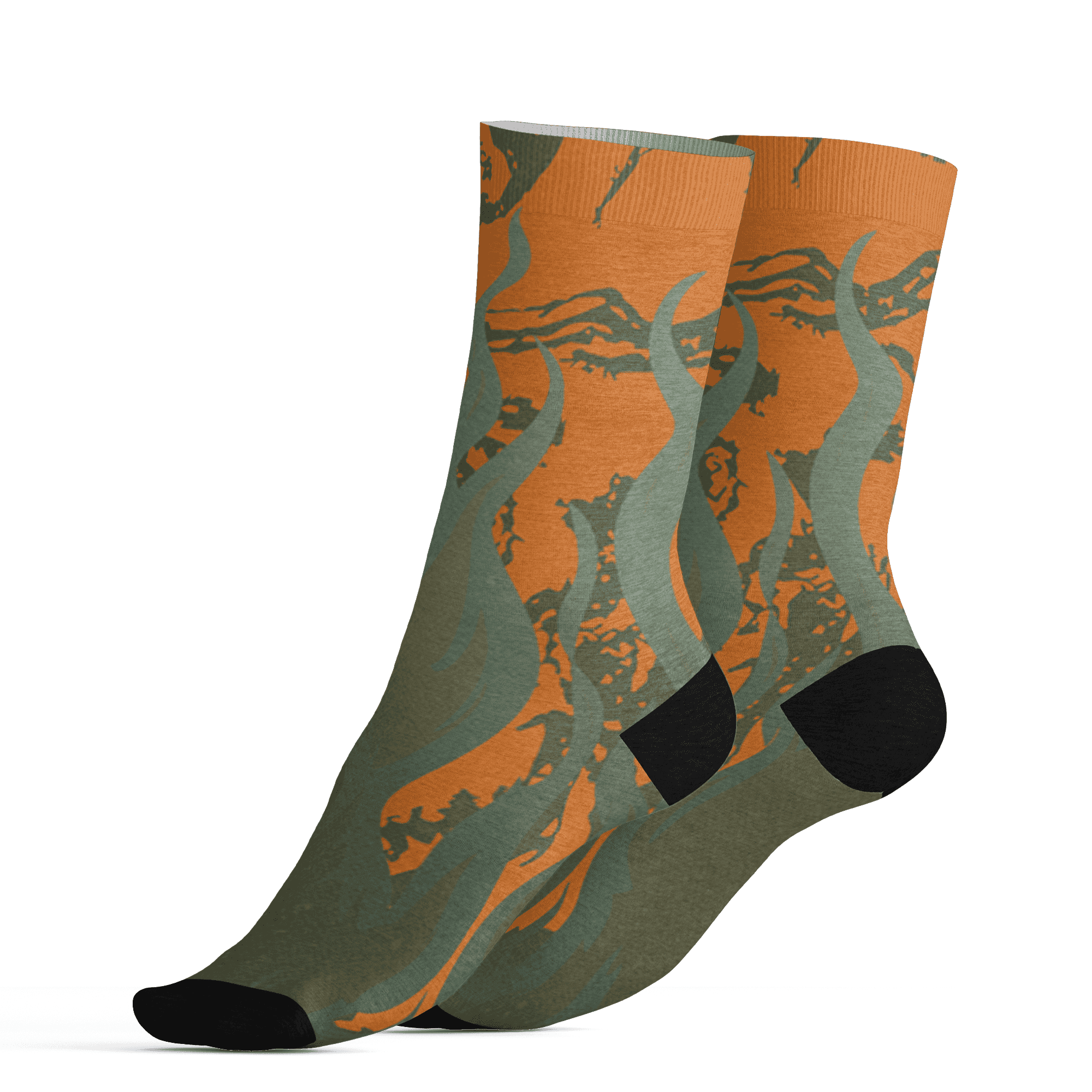 Olive 5s Socks Match BER Burn Fear 3D All-Over Print - NastyJamz
