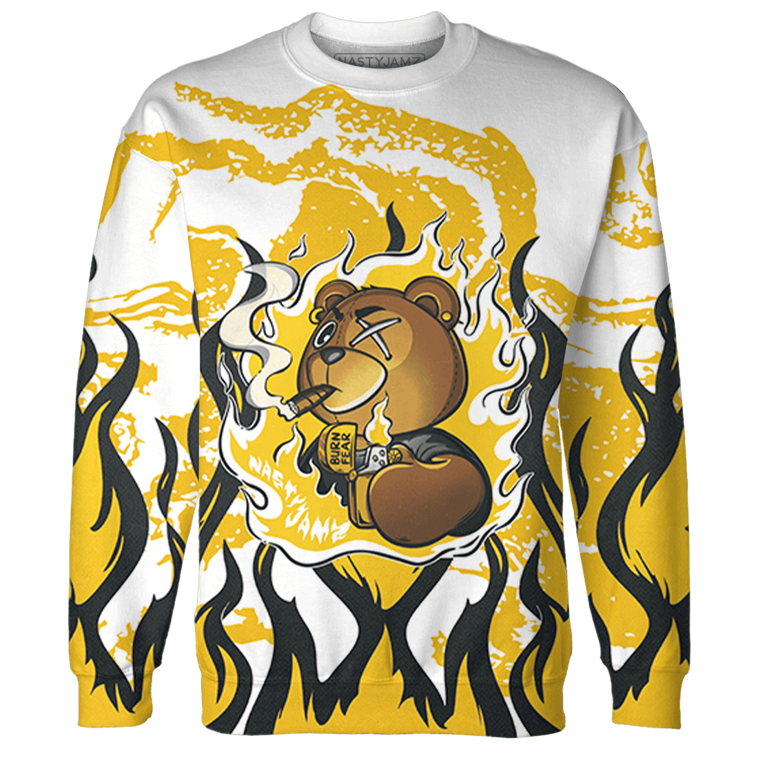 Yellow Ochre 6s Sweatshirt Match BER Burn Fear 3D All-Over Print - NastyJamz
