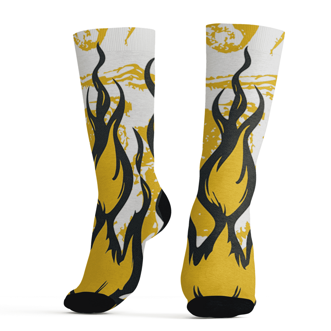 Yellow Ochre 6s Socks Match BER Burn Fear 3D All-Over Print - NastyJamz