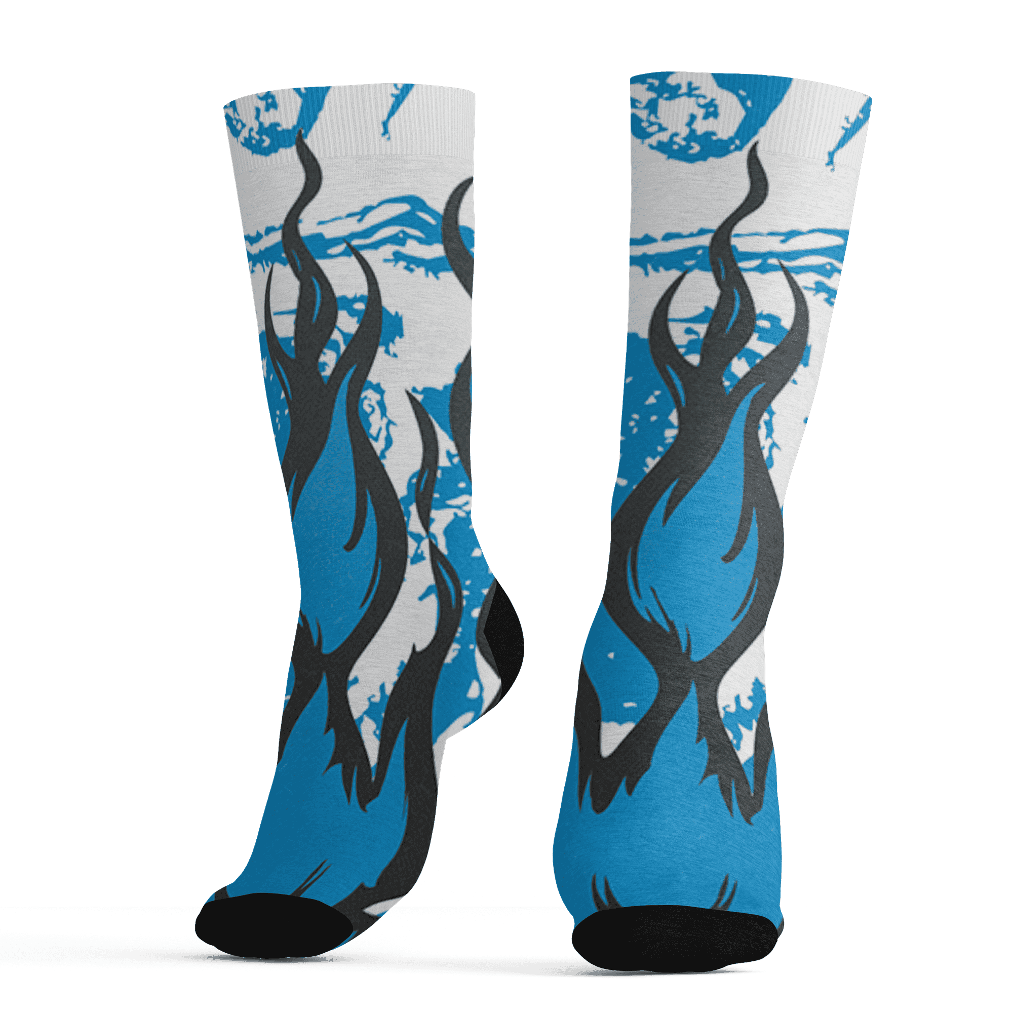 Powder Blue 9s Socks Match BER Burn Fear 3D All-Over Print - NastyJamz