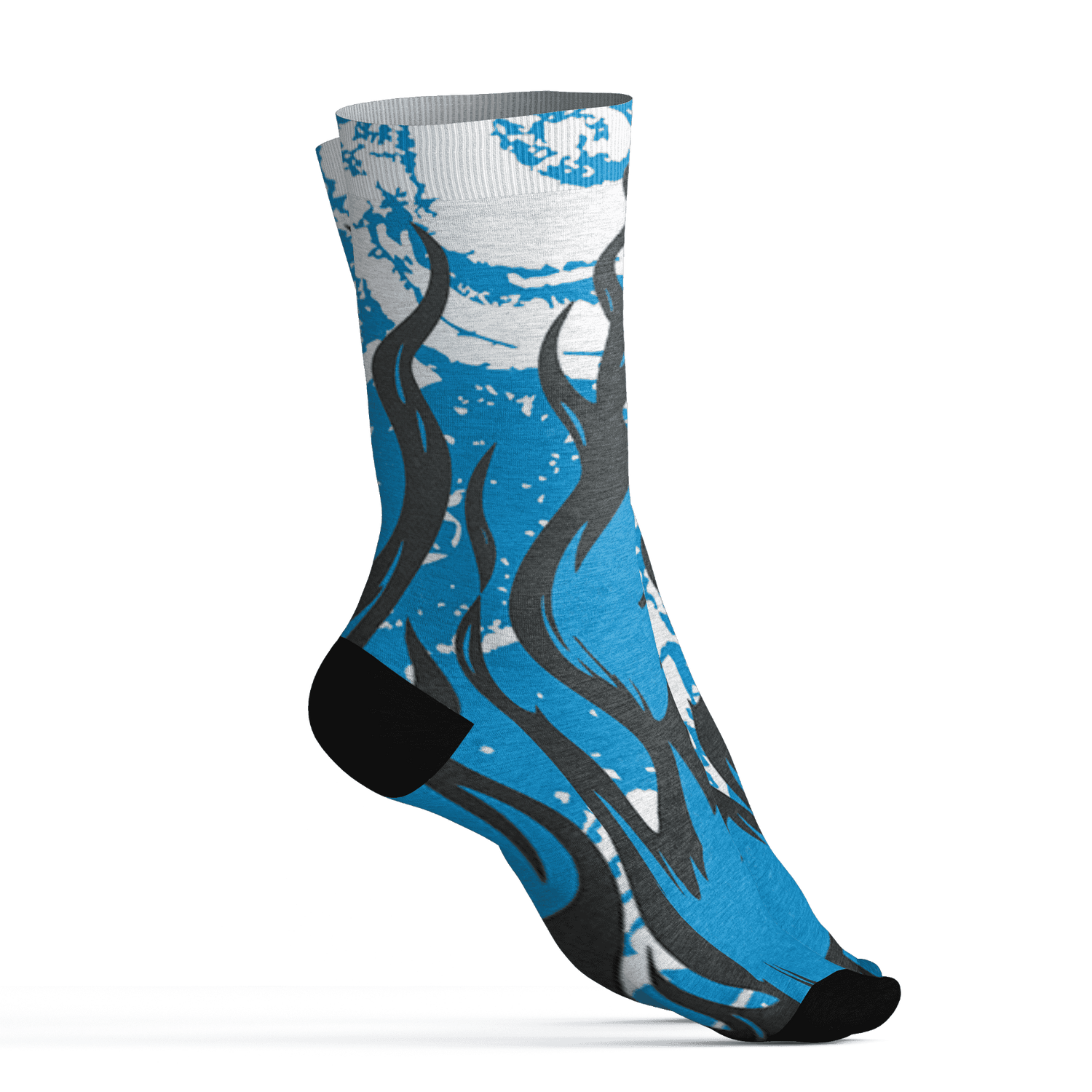 Powder Blue 9s Socks Match BER Burn Fear 3D All-Over Print - NastyJamz