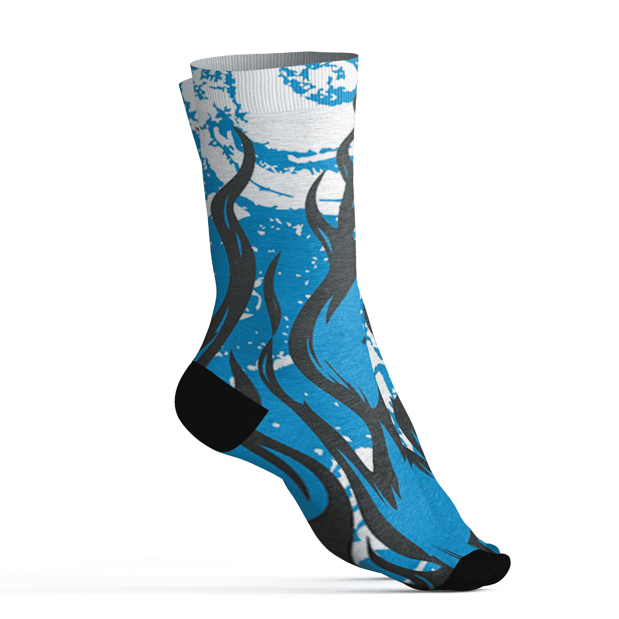 Powder Blue 9s Socks Match BER Burn Fear 3D All-Over Print - NastyJamz