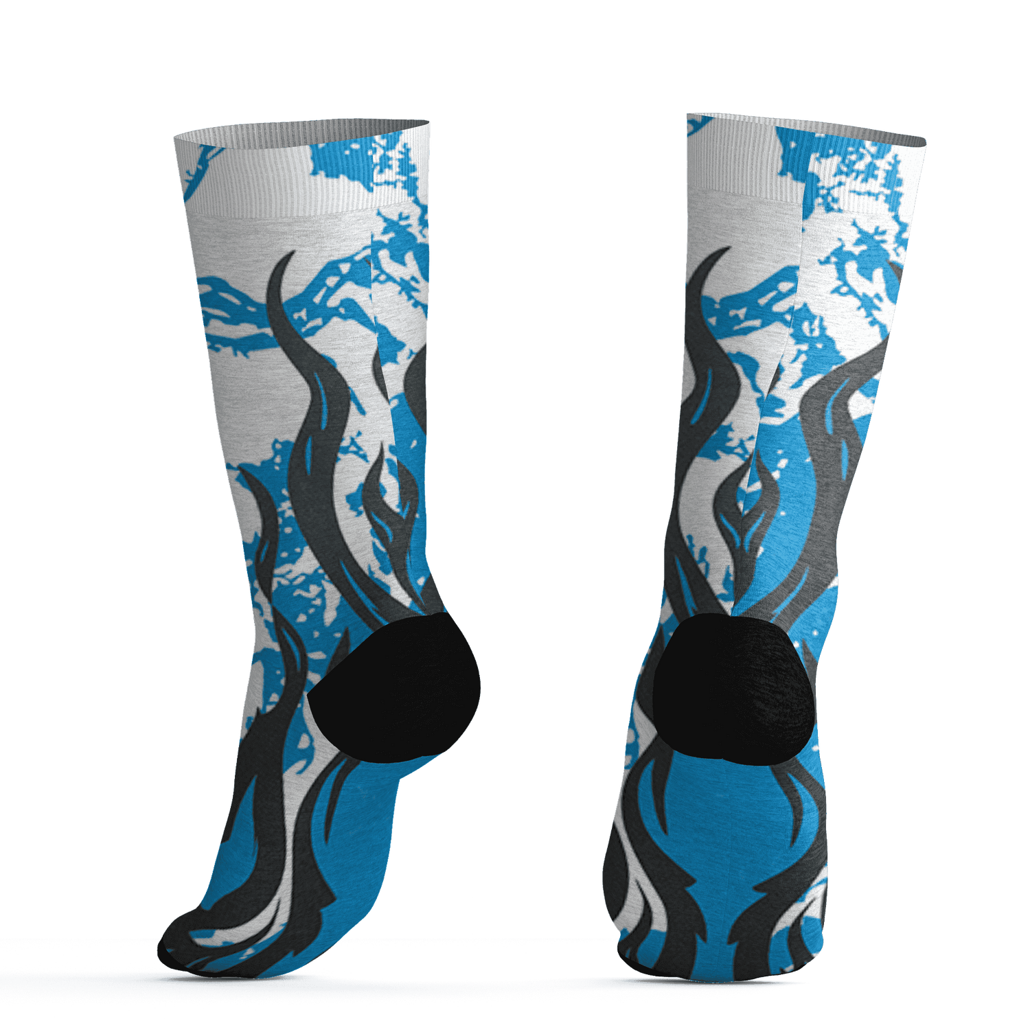 Powder Blue 9s Socks Match BER Burn Fear 3D All-Over Print - NastyJamz