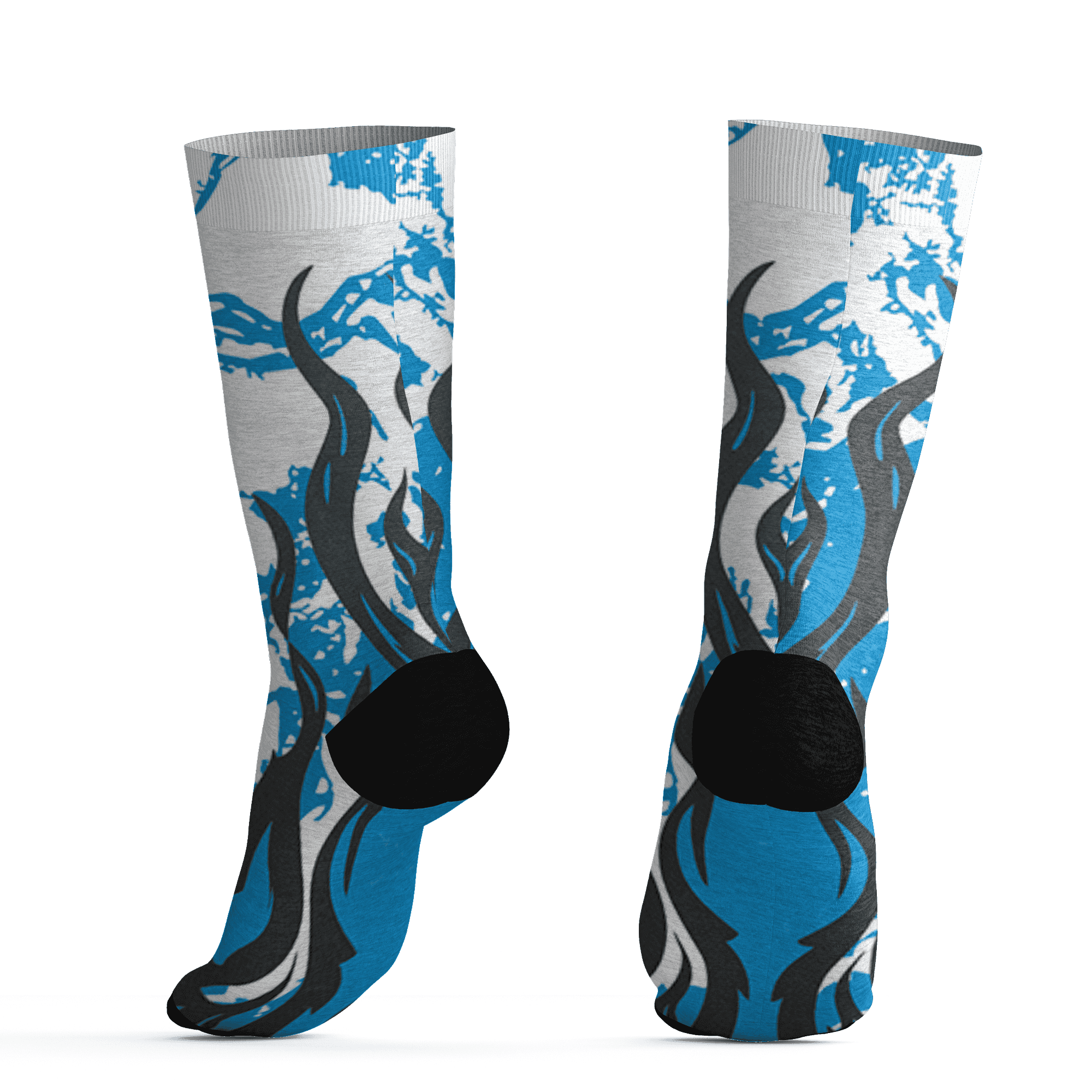 Powder Blue 9s Socks Match BER Burn Fear 3D All-Over Print - NastyJamz
