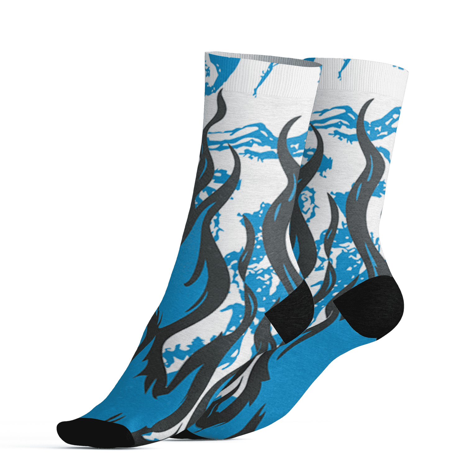 Powder Blue 9s Socks Match BER Burn Fear 3D All-Over Print - NastyJamz
