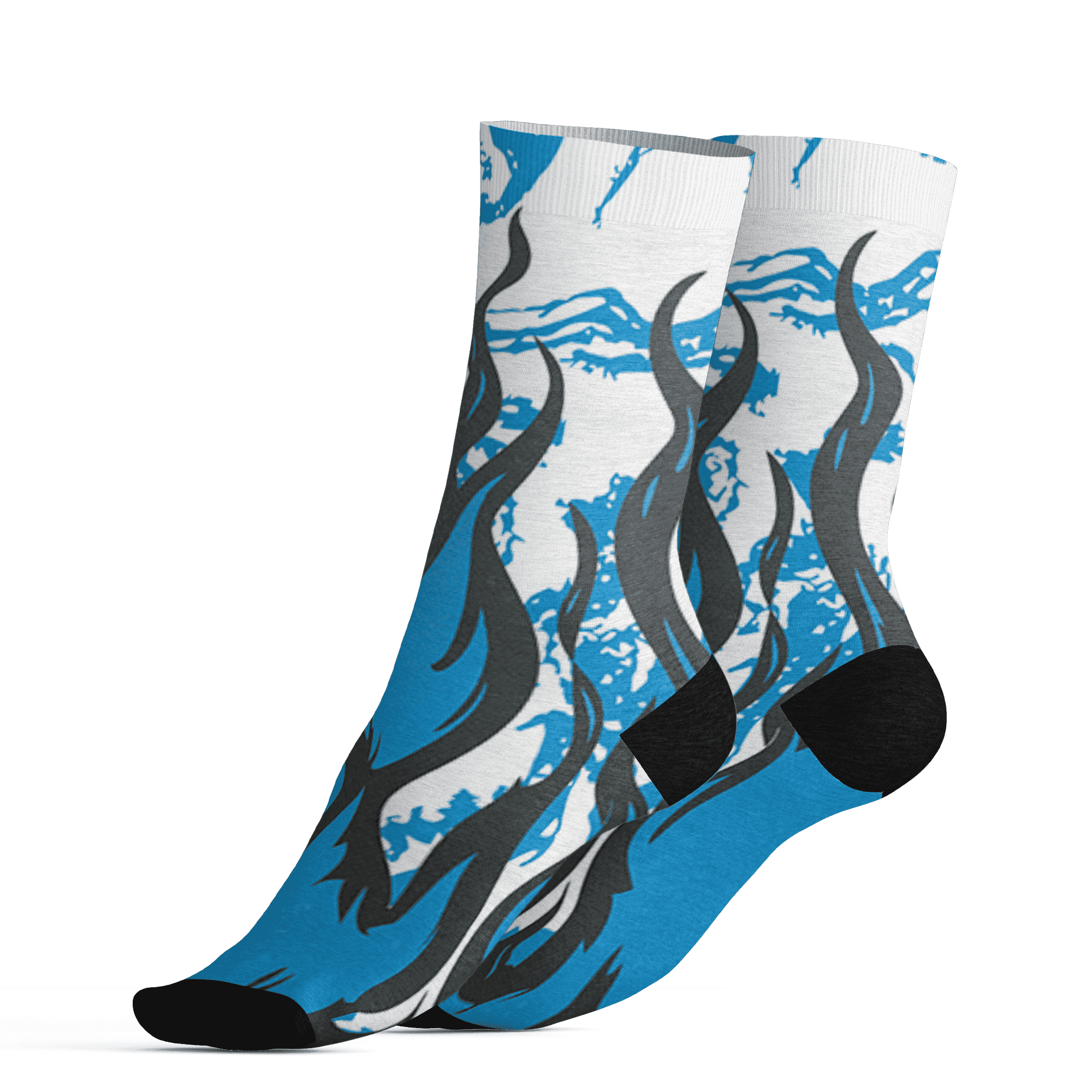 Powder Blue 9s Socks Match BER Burn Fear 3D All-Over Print - NastyJamz