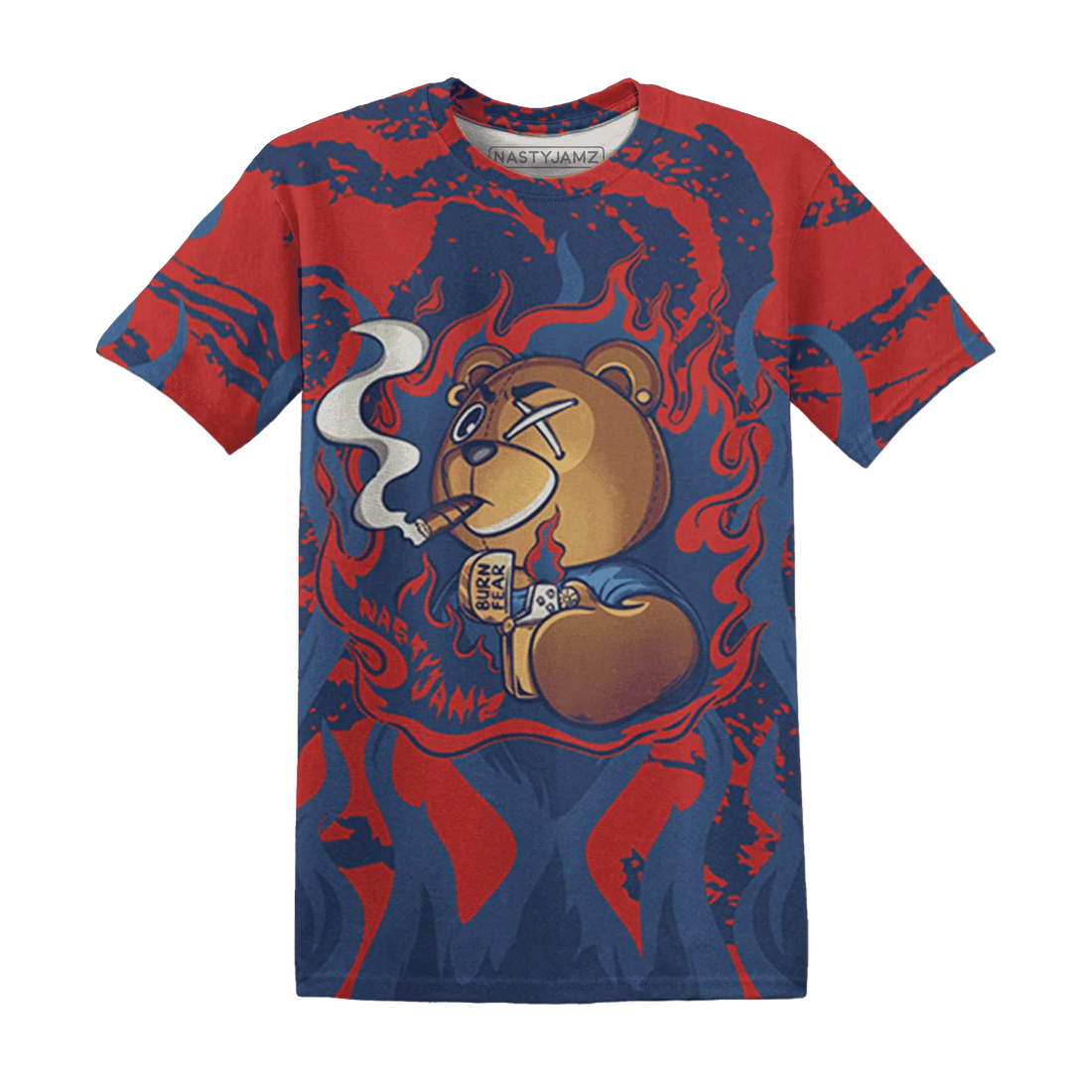 VaporMax-Air-Plus-Midnight-Navy-Gold-Black-T-Shirt-Match-BER-Burn-Fear-3D