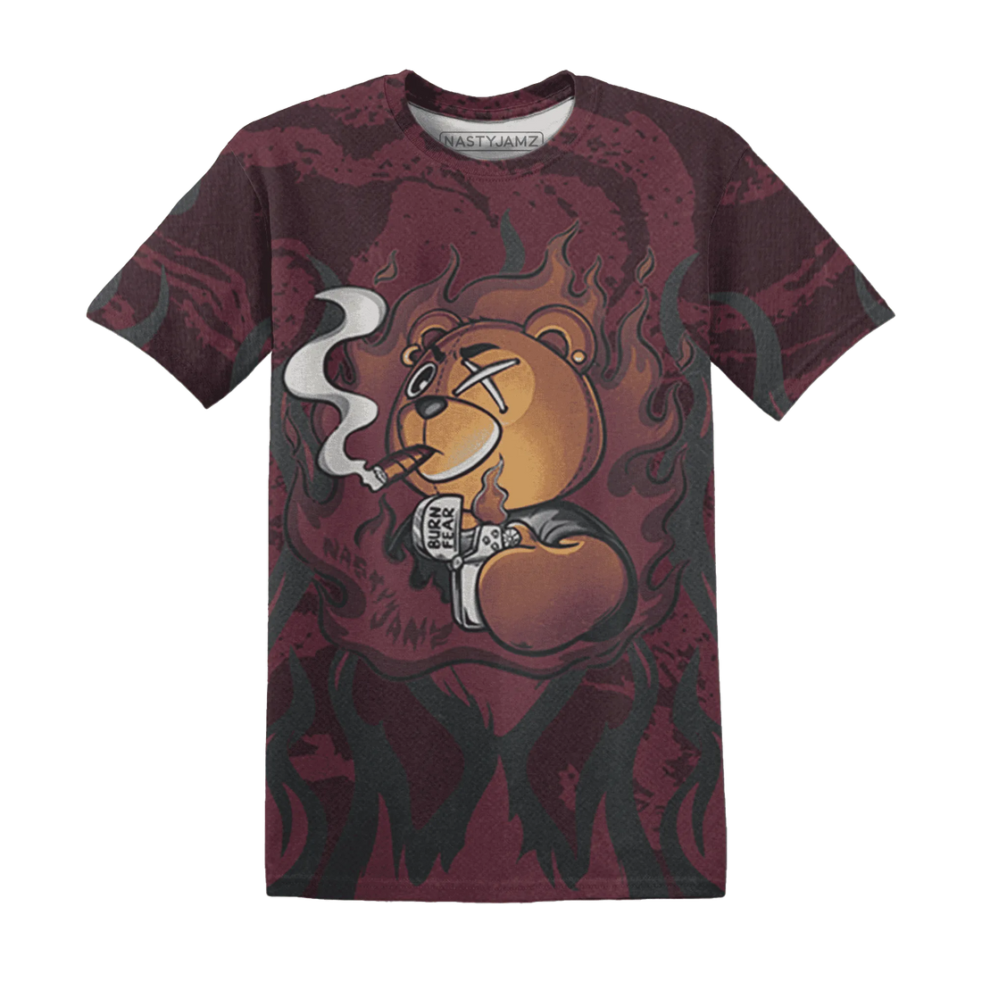 VaporMax-Night-Maron-Burgundy-T-Shirt-Match-BER-Burn-Fear-3D