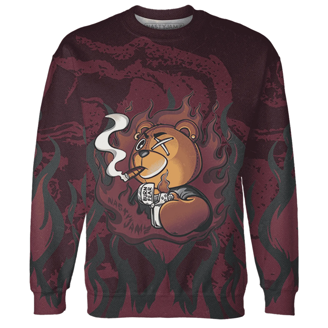 VaporMax-Night-Maron-Burgundy-Sweatshirt-Match-BER-Burn-Fear-3D