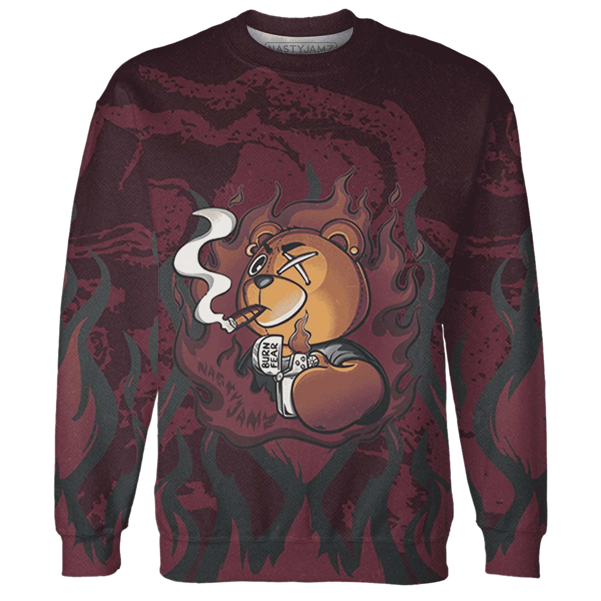 VaporMax-Night-Maron-Burgundy-Sweatshirt-Match-BER-Burn-Fear-3D