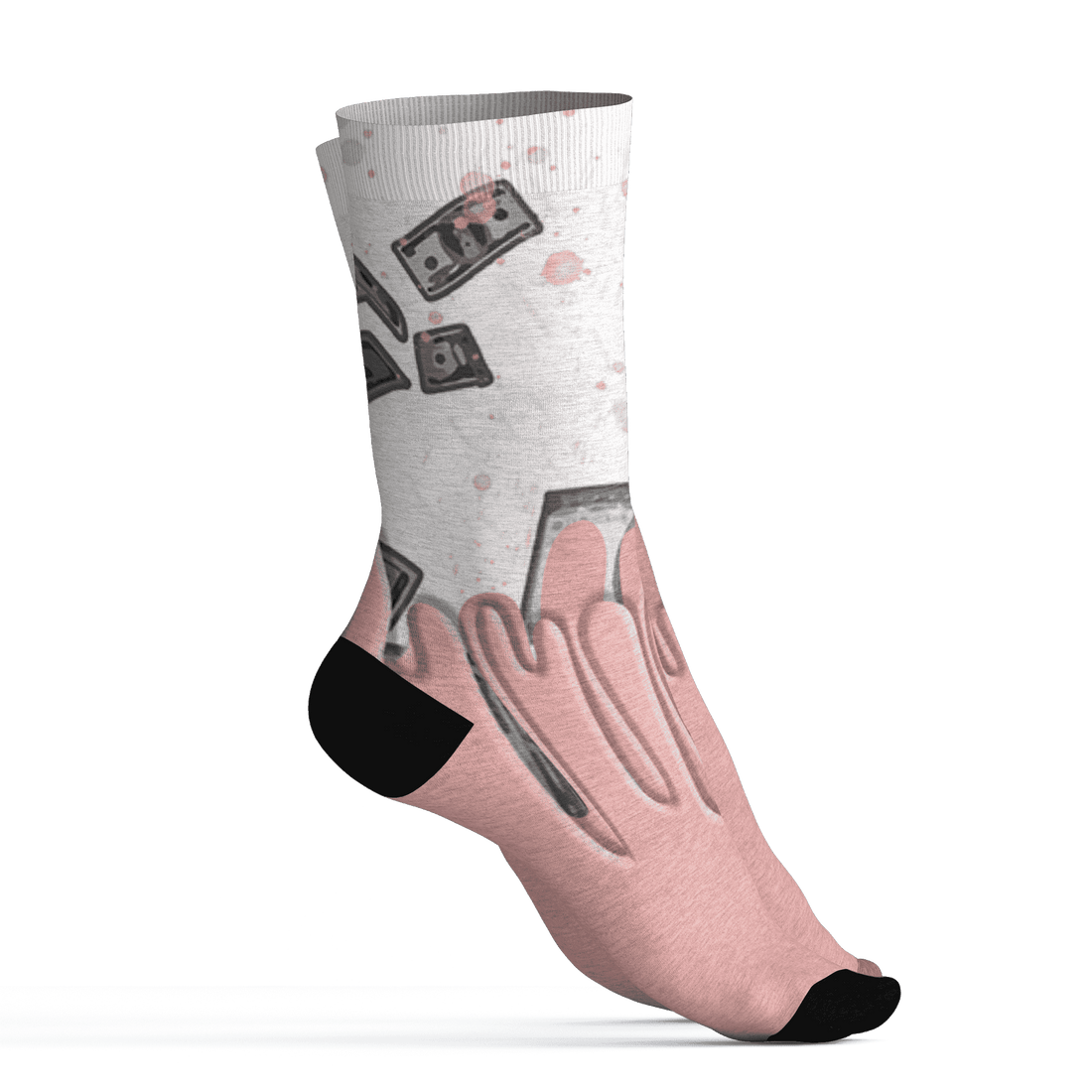 Low Legend Pink 11s Socks Match BER Dollar 3D All-Over Print - NastyJamz