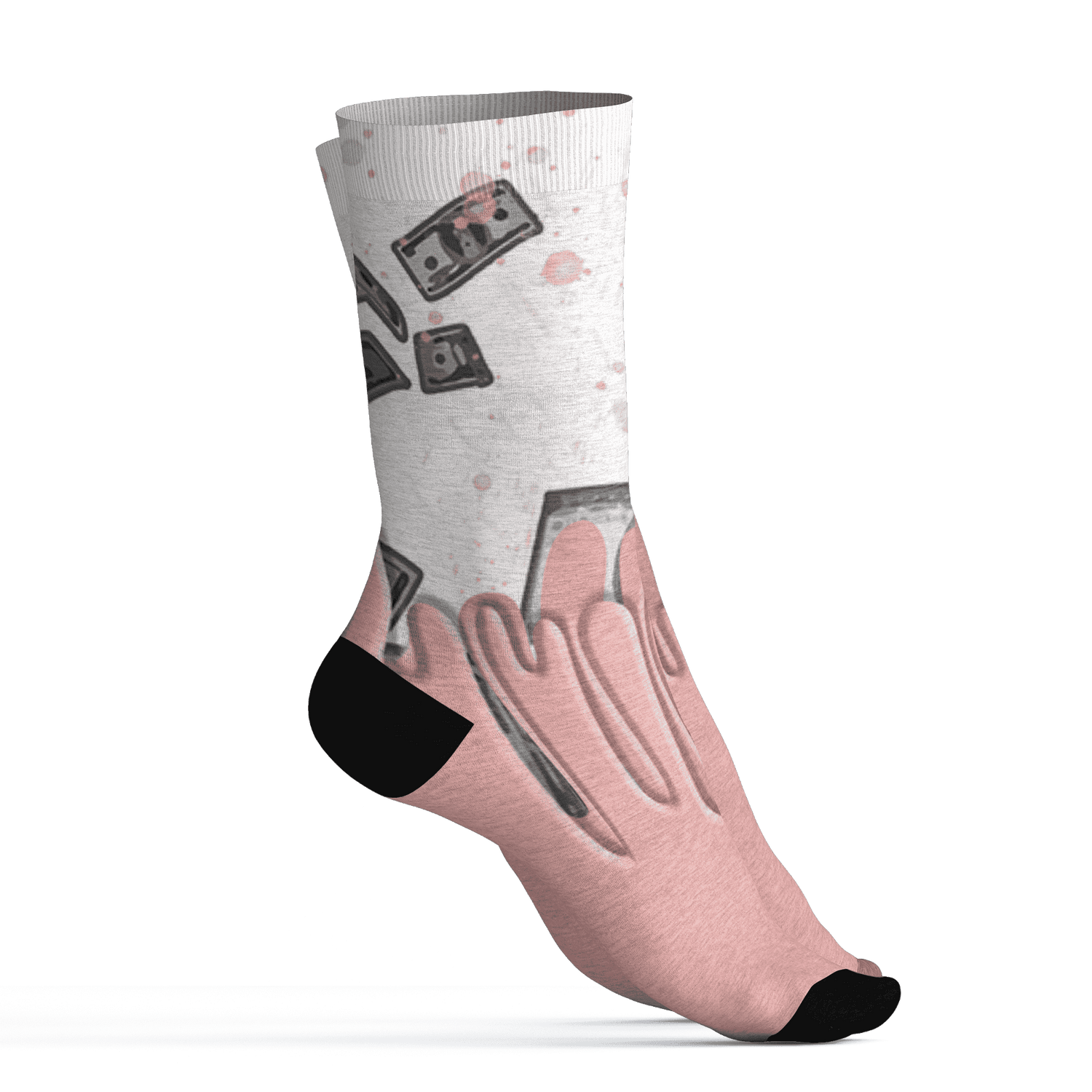 Low Legend Pink 11s Socks Match BER Dollar 3D All-Over Print - NastyJamz