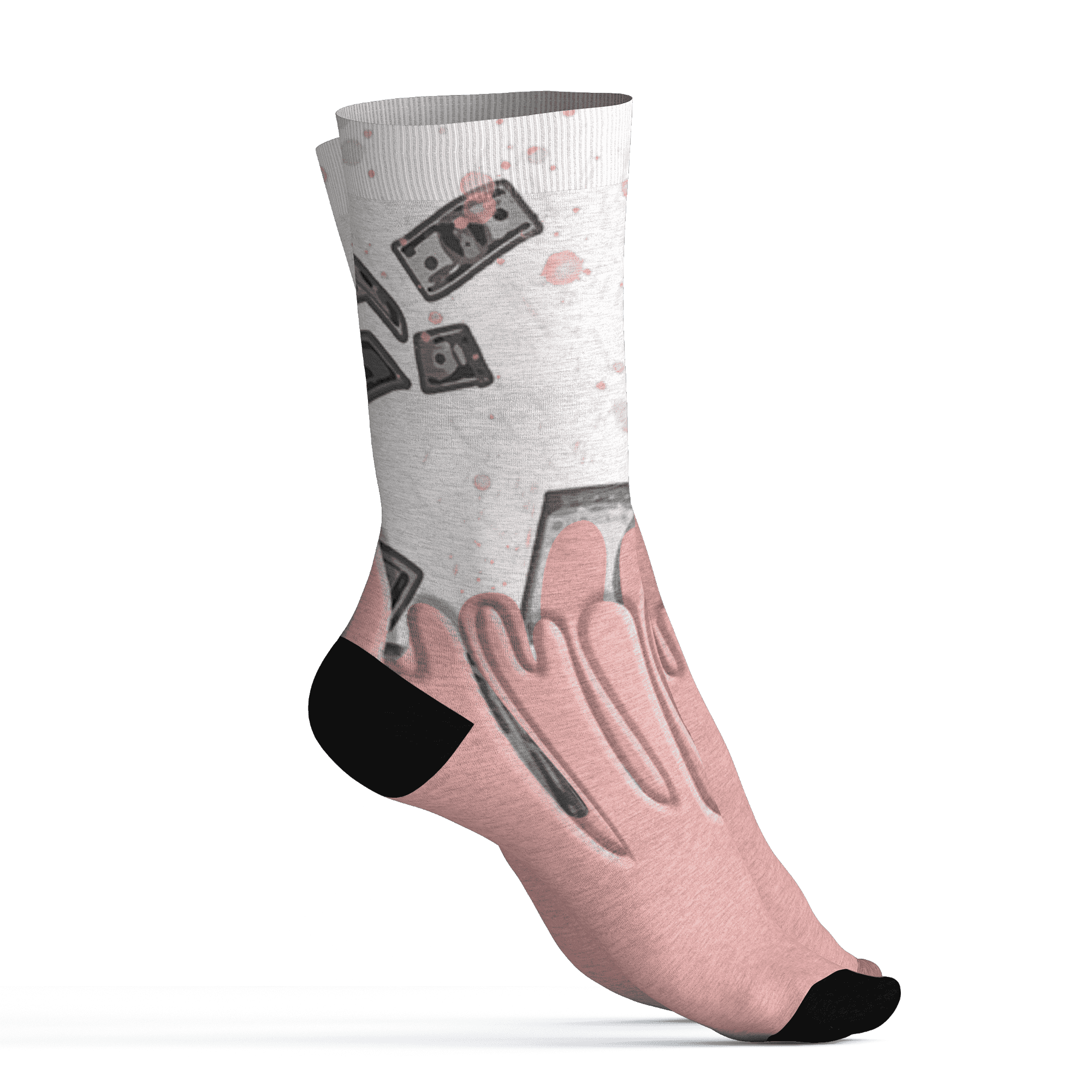 Low Legend Pink 11s Socks Match BER Dollar 3D All-Over Print - NastyJamz