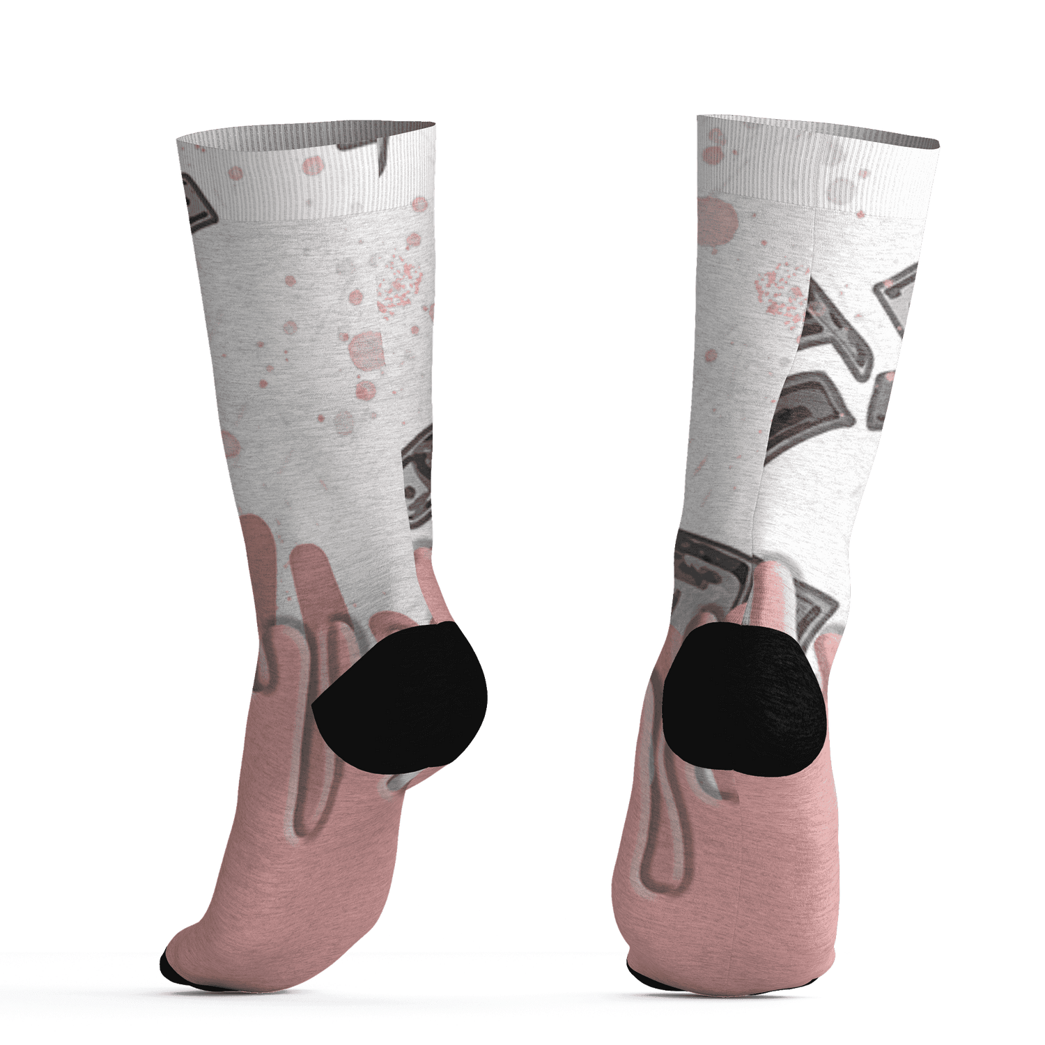 Low Legend Pink 11s Socks Match BER Dollar 3D All-Over Print - NastyJamz