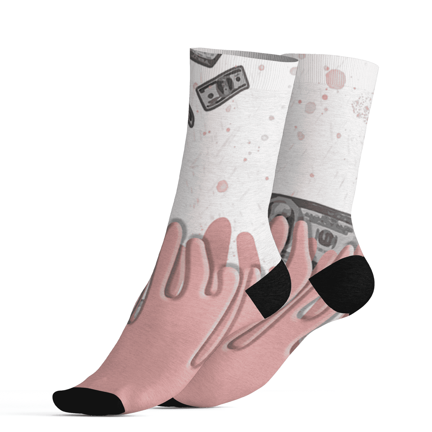 Low Legend Pink 11s Socks Match BER Dollar 3D All-Over Print - NastyJamz