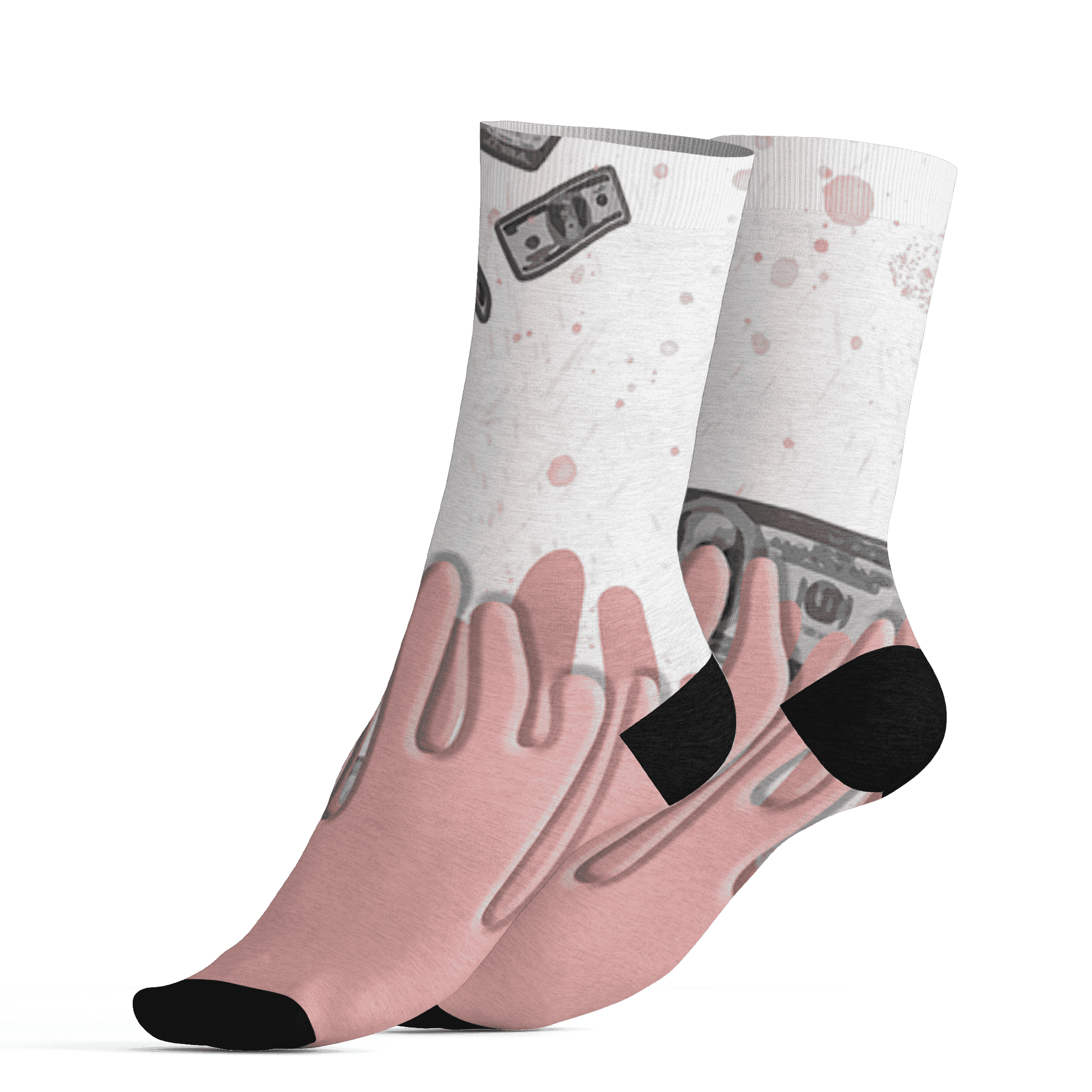 Low Legend Pink 11s Socks Match BER Dollar 3D All-Over Print - NastyJamz