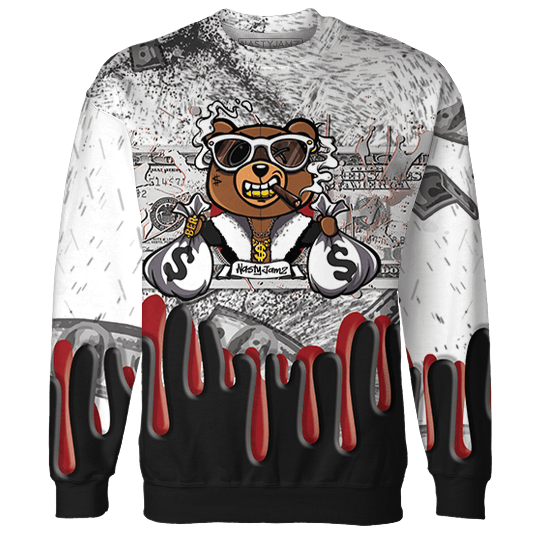 Retro Red Taxi 12s Sweatshirt Match BER Dollar 3D All-Over Print - NastyJamz