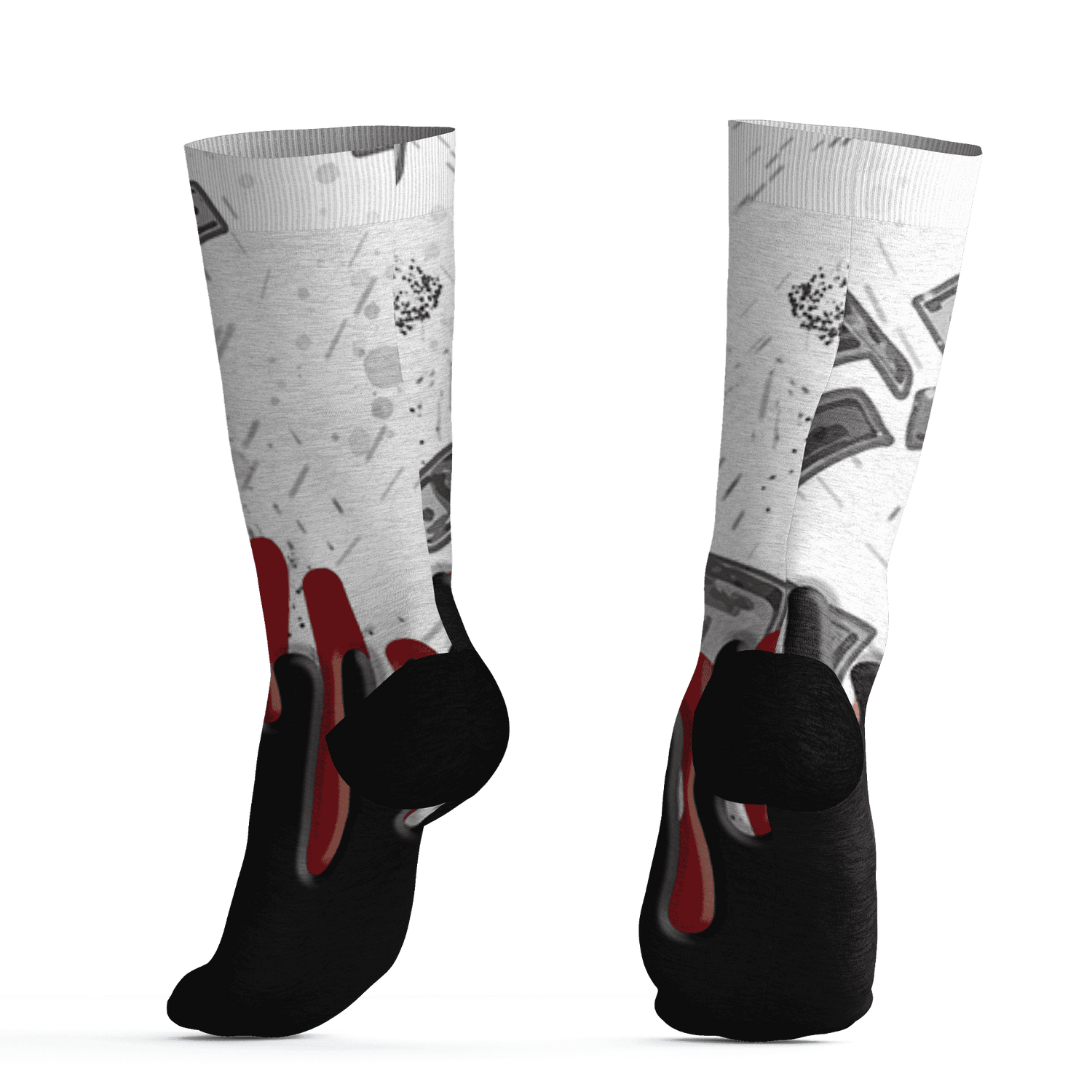 Retro Red Taxi 12s Socks Match BER Dollar 3D All-Over Print - NastyJamz
