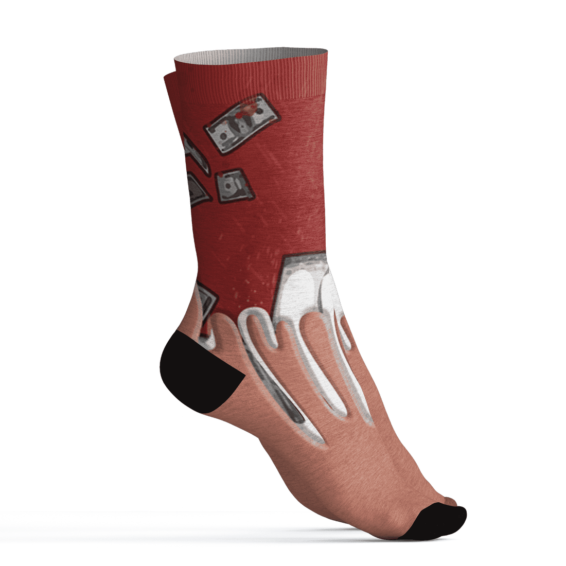 Dune Red 13s Socks Match BER Dollar 3D All-Over Print - NastyJamz