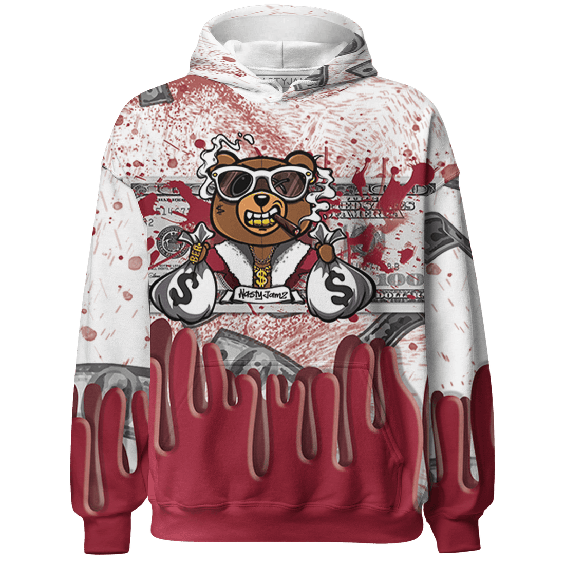 High 85 Metallic Burgundy 1s Hoodie Match BER Dollar 3D All-Over Print - NastyJamz