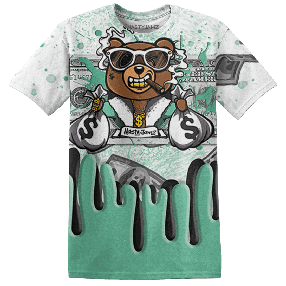 High OG Green Glow 1s T Shirt Match BER Dollar 3D All-Over Print - NastyJamz