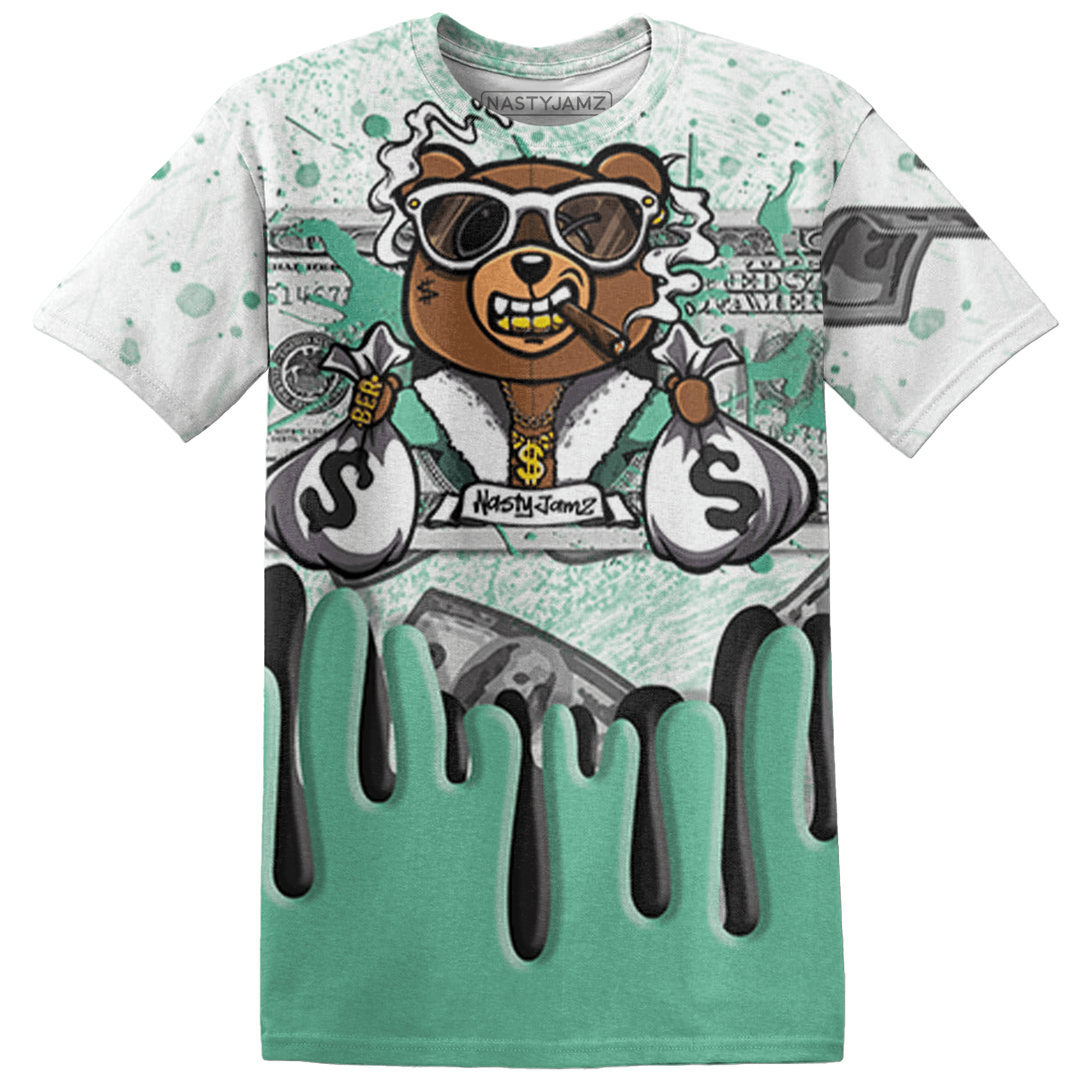 High OG Green Glow 1s T Shirt Match BER Dollar 3D All-Over Print - NastyJamz