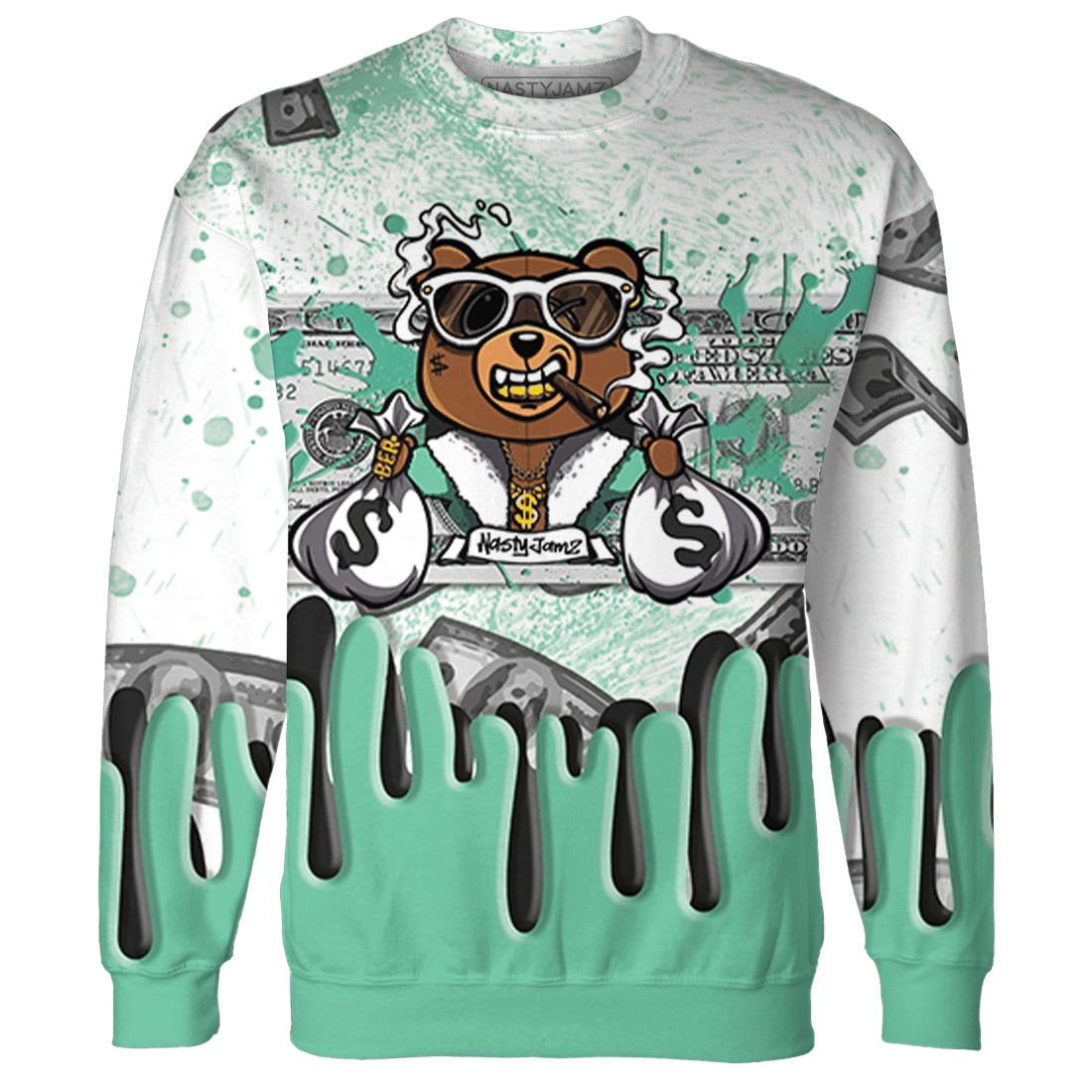 High OG Green Glow 1s Sweatshirt Match BER Dollar 3D All-Over Print - NastyJamz