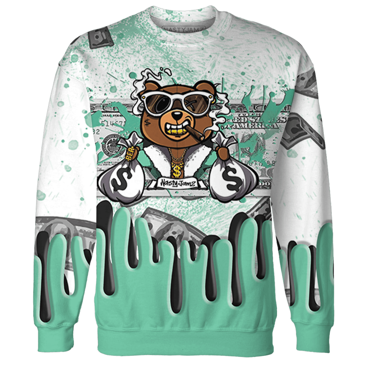 High OG Green Glow 1s Sweatshirt Match BER Dollar 3D All-Over Print - NastyJamz