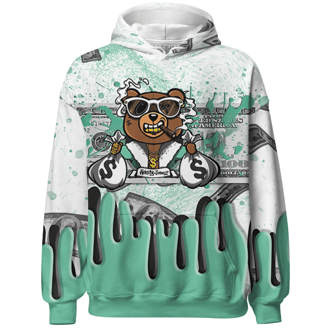 High OG Green Glow 1s Hoodie Match BER Dollar 3D All-Over Print - NastyJamz
