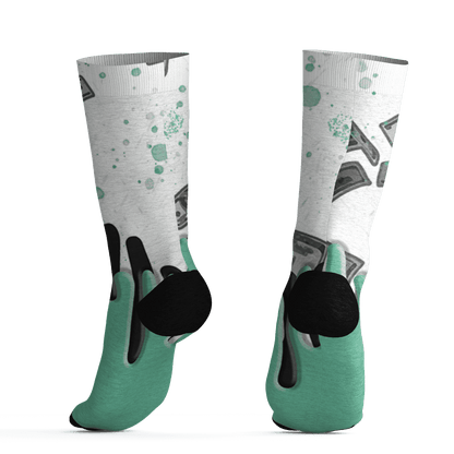 High OG Green Glow 1s Socks Match BER Dollar 3D All-Over Print - NastyJamz