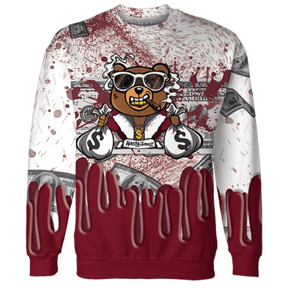 High White Team Red 1s Sweatshirt Match BER Dollar 3D All-Over Print - NastyJamz