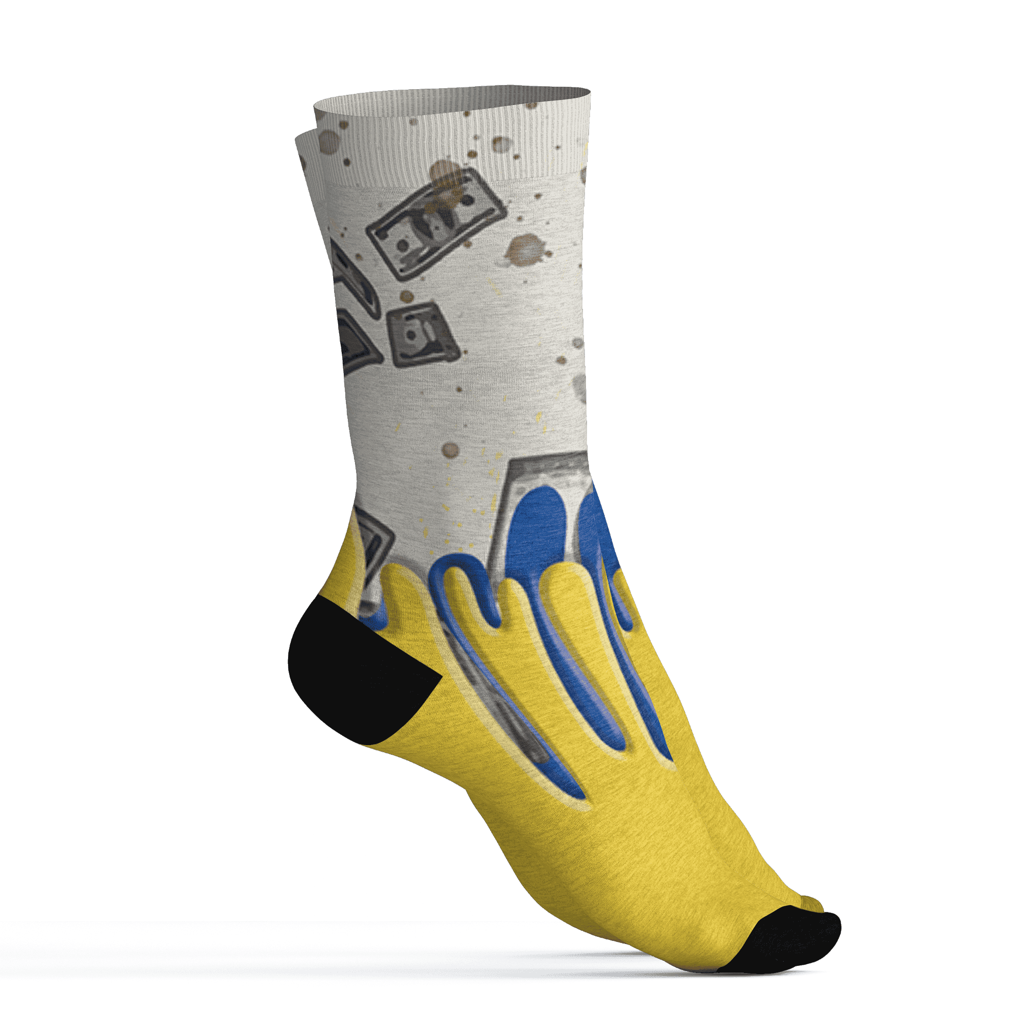 Low OG Canary TVSC 1s Socks Match BER Dollar 3D All-Over Print - NastyJamz