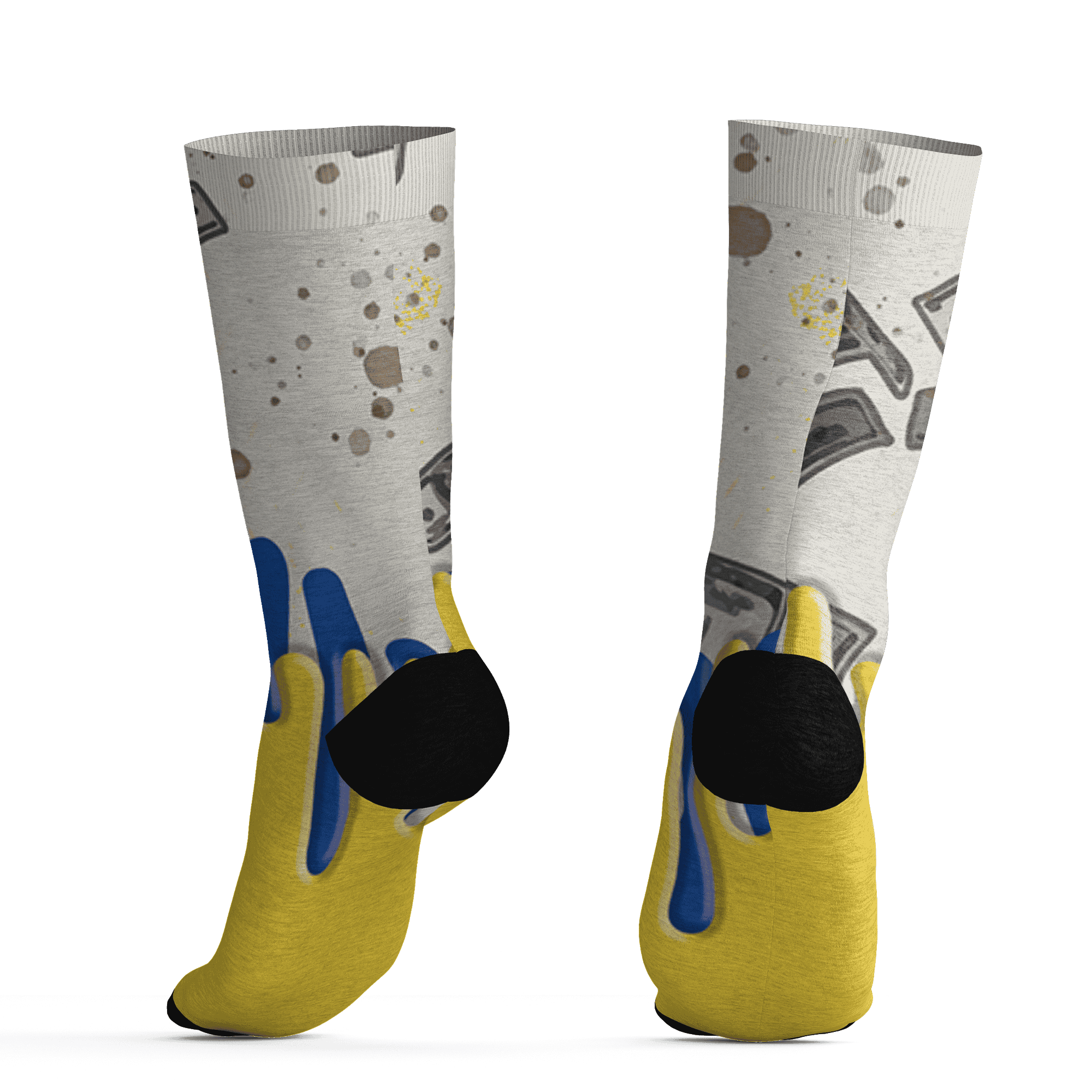 Low OG Canary TVSC 1s Socks Match BER Dollar 3D All-Over Print - NastyJamz