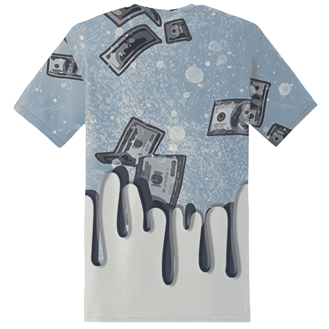 Mid Diffused Blue Grey 1s T Shirt Match BER Dollar 3D All-Over Print - NastyJamz