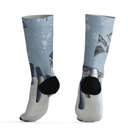 Mid Diffused Blue Grey 1s Socks Match BER Dollar 3D All-Over Print - NastyJamz