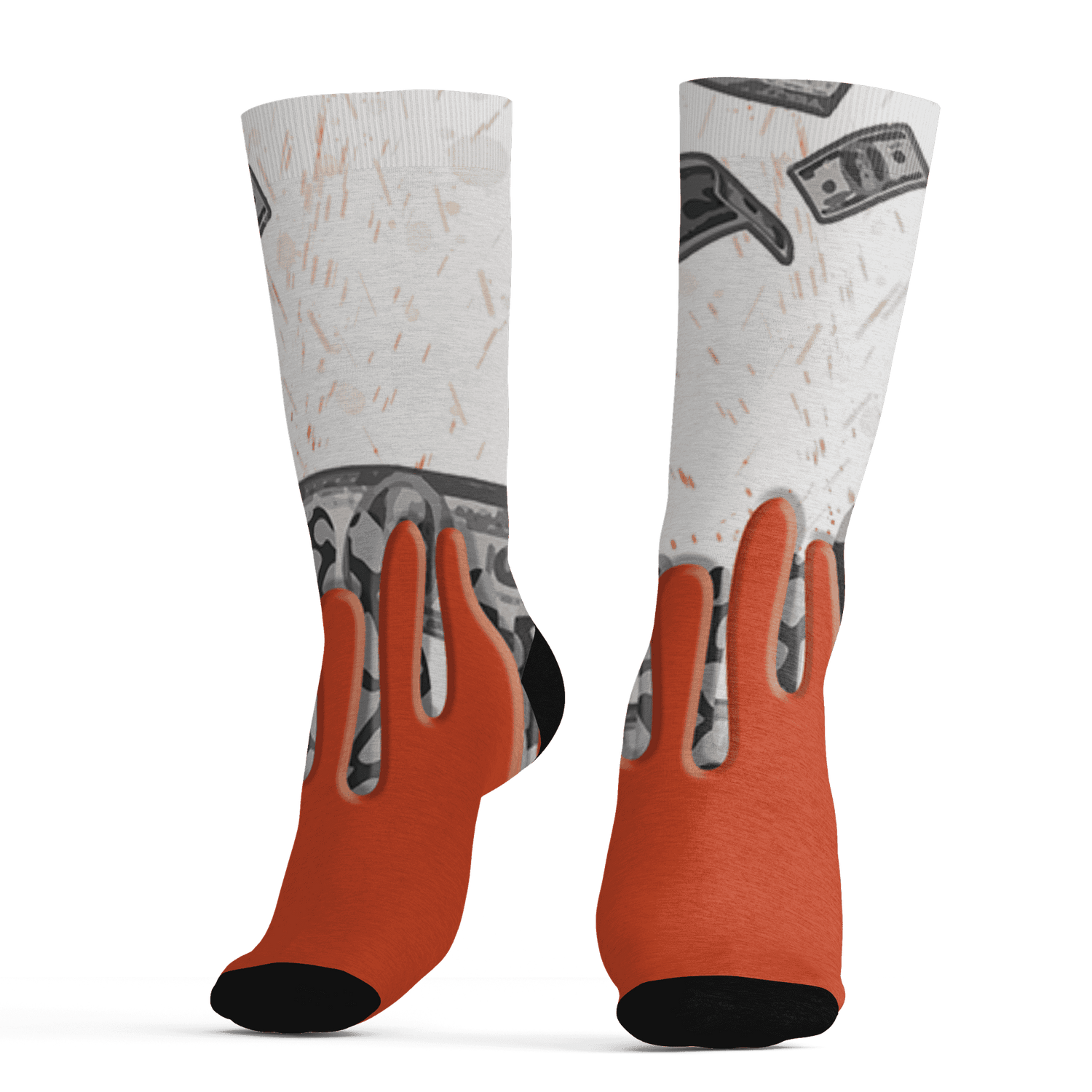 Georgia Peach 3s Socks Match BER Dollar 3D All-Over Print - NastyJamz