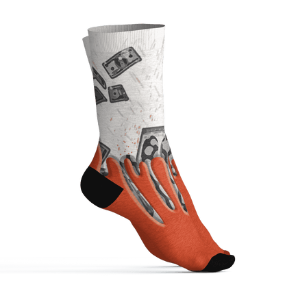Georgia Peach 3s Socks Match BER Dollar 3D All-Over Print - NastyJamz