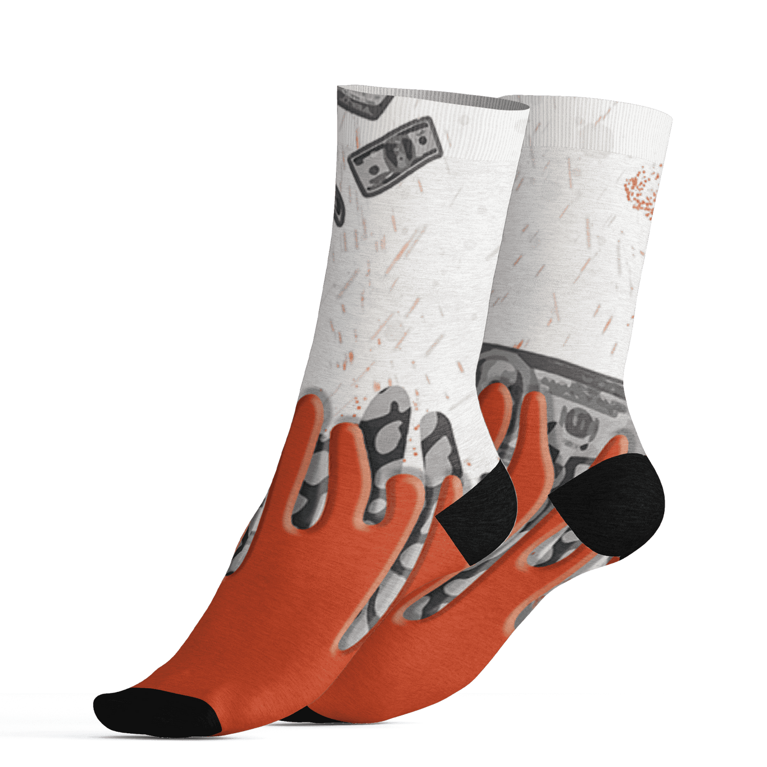 Georgia Peach 3s Socks Match BER Dollar 3D All-Over Print - NastyJamz