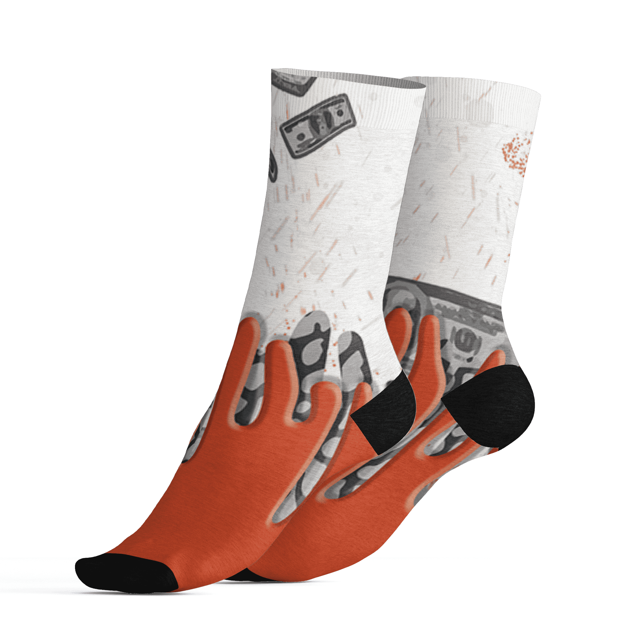 Georgia Peach 3s Socks Match BER Dollar 3D All-Over Print - NastyJamz