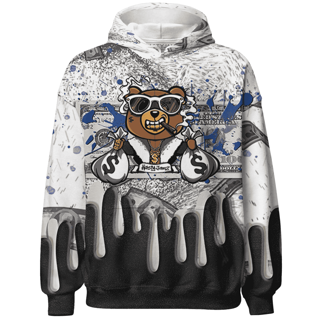 Quaiii 54 3s Hoodie Match BER Dollar 3D All-Over Print - NastyJamz