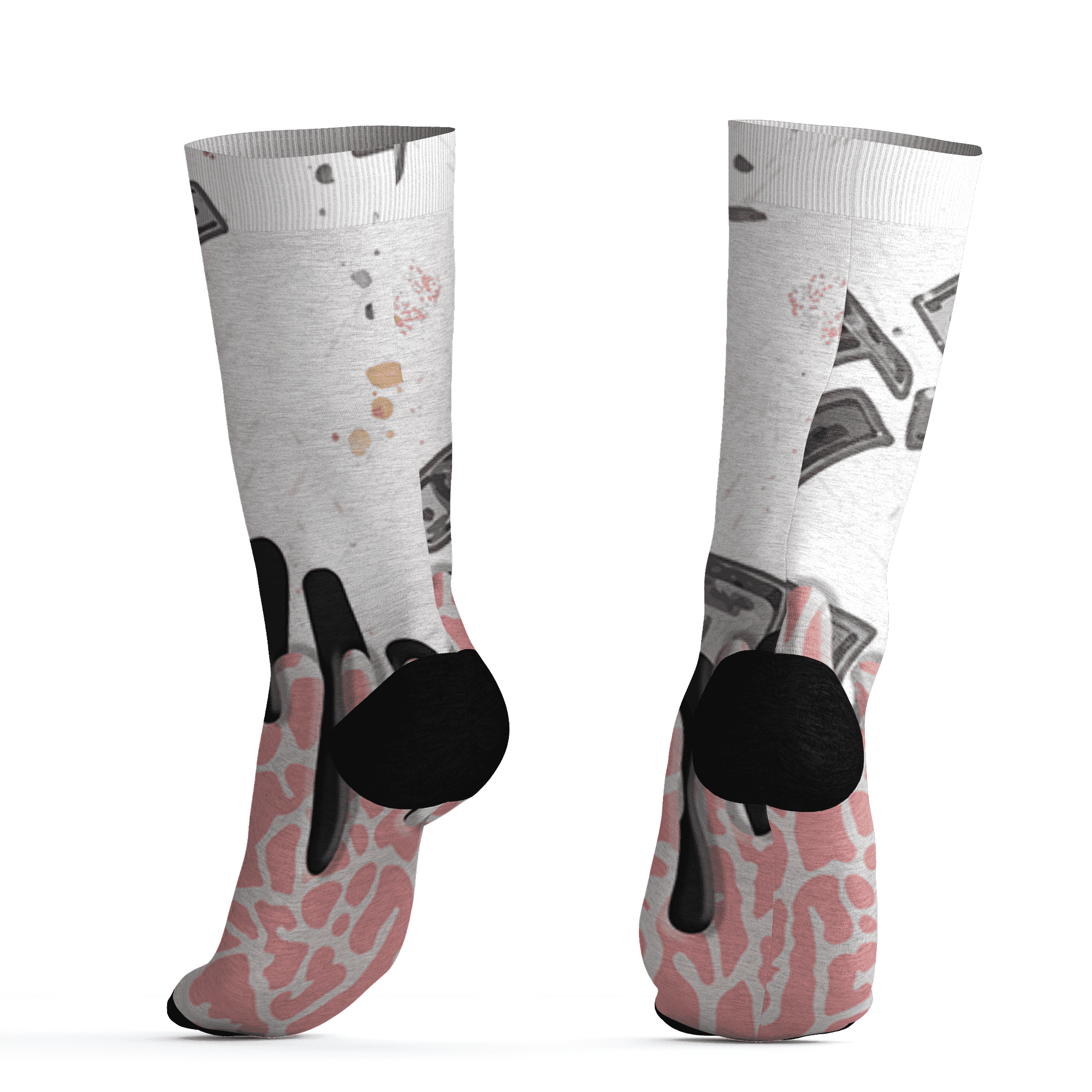 Red Stardust 3s Socks Match BER Dollar 3D All-Over Print - NastyJamz